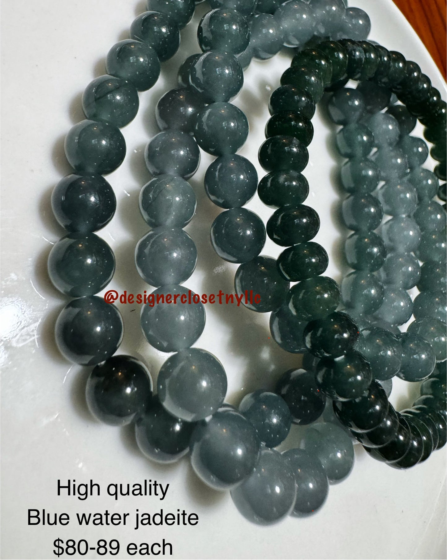 Blue Water Jadeite Rondelle shape