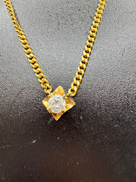 K18 Necklace with center Diamond