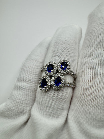 K18 WG Sapphire 4stones