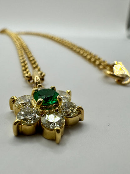 K18 Emerald Flower Necklace