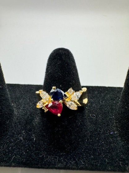 K18 Ruby and Sapphire ring